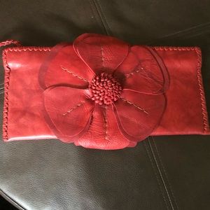 MUST HAVE LEATHER RED CLUTCH!